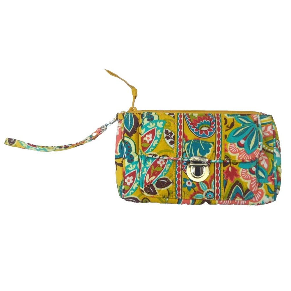 Vera Bradley‎ Turnlock Closure Wallet Provincial Quilted Clutch Multi & Zip